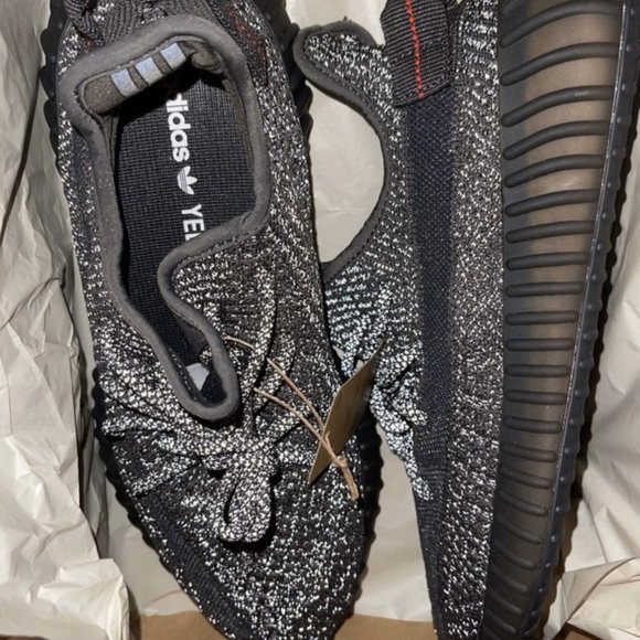 Adidas Originals Yeezy Boost 350 V2 Black Static Reflective Women's Shoes - Picture 6 of 8